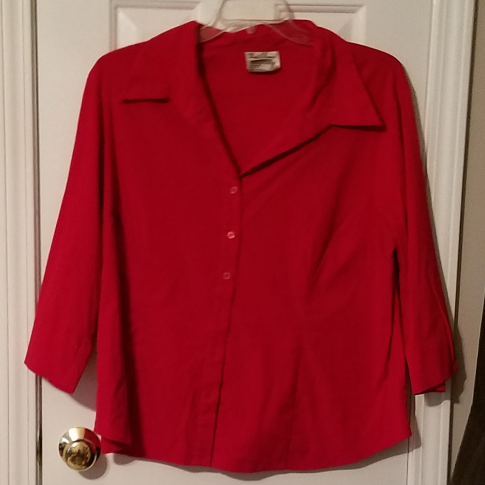 2XL Red 3/4 Sleeve shirt